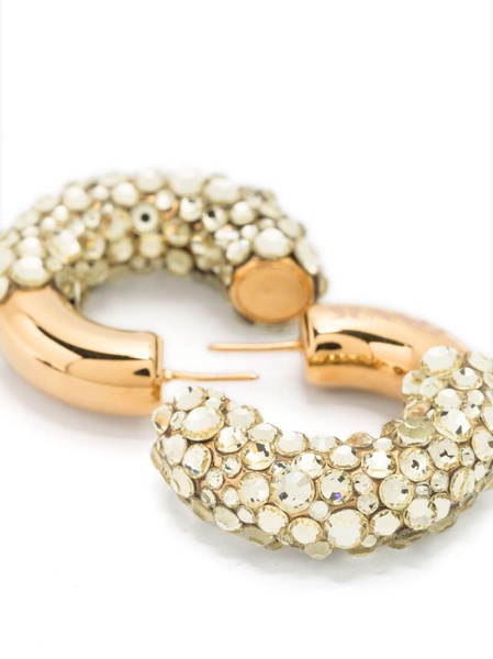 rhinestone-embellished chunky hoop earrings