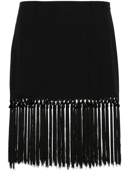 Black Fringed Pencil Skirt