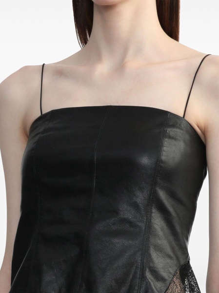 sheer leather top