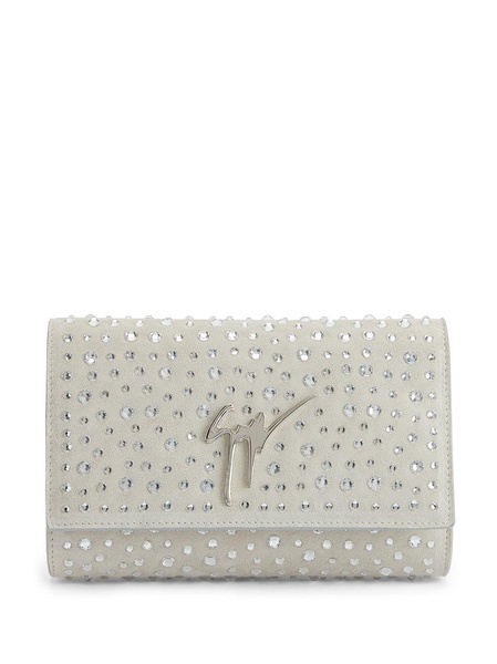 Cleopatra crystal-embellished clutch bag