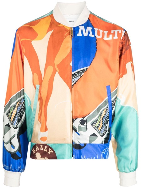 graphic-print bomber jacket