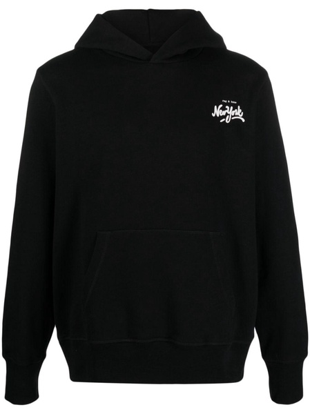 logo-print drawstring cotton hoodie