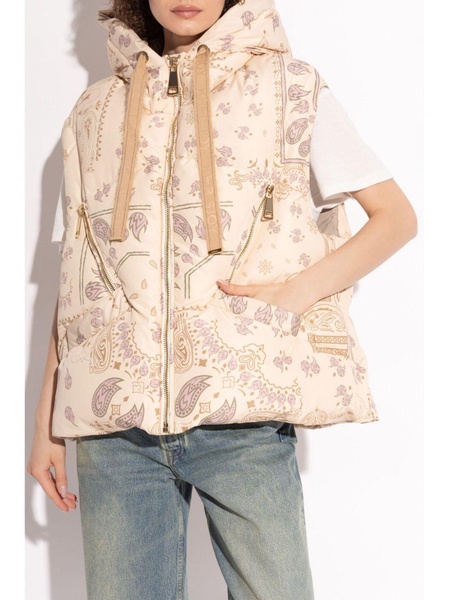 paisley print sleeveless jacket 