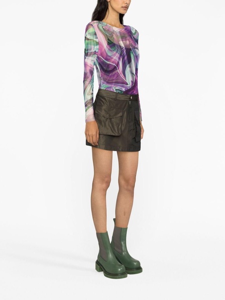 cargo pockets recycled polyester miniskirt