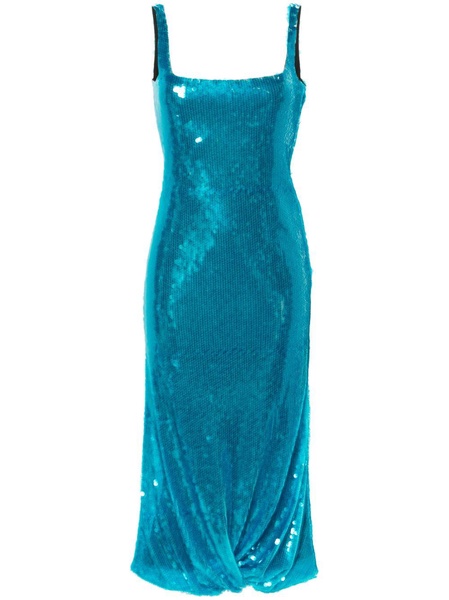 Blue Sidd Sequined Mesh Midi Dress