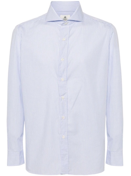 check-pattern cotton shirt