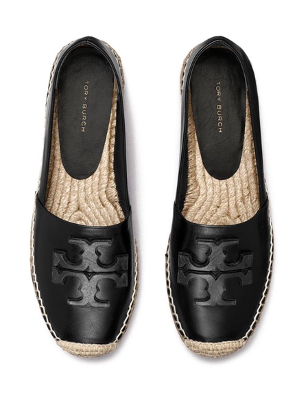 Ines logo-patch leather espadrilles