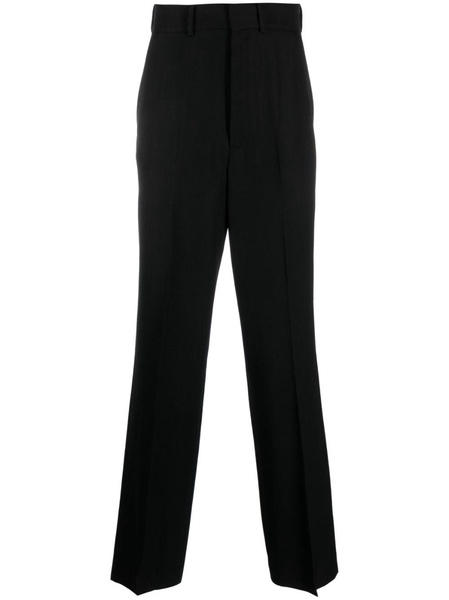 wide-leg wool trousers