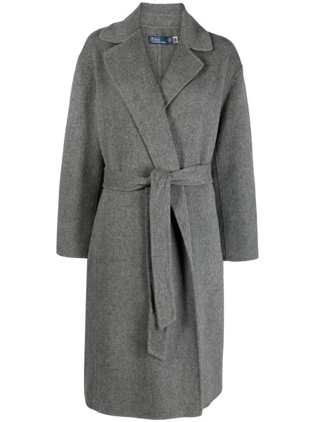 belted-waist wrap coat