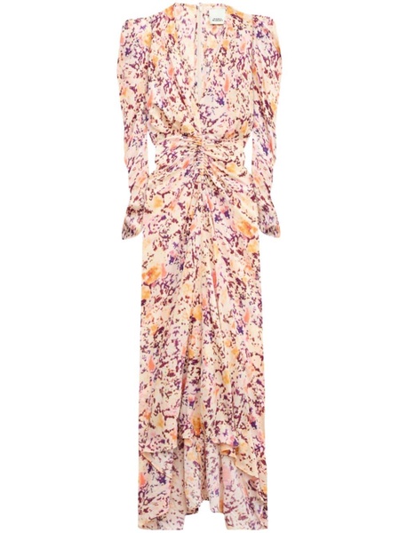 Pink Albini Floral-Print Silk Dress