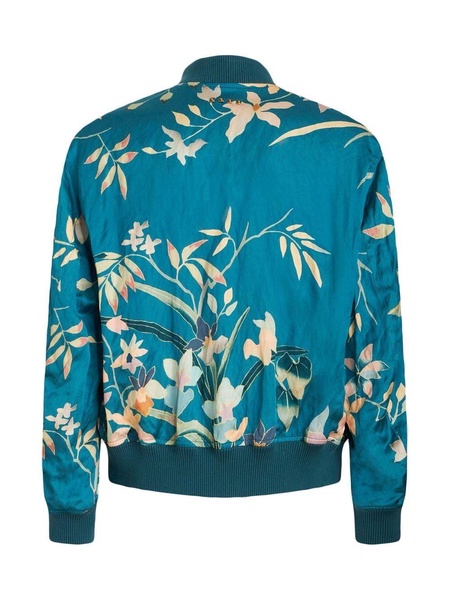 floral-print silk bomber jacket