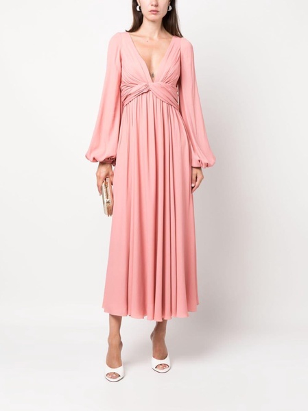 twisted crepe maxi dress