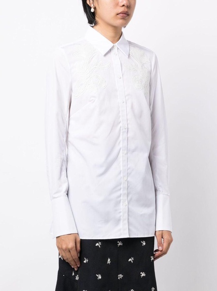 spread-collar cotton shirt