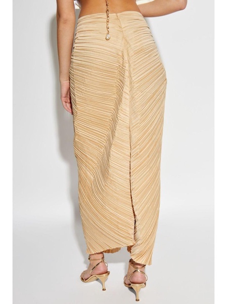 draped-detailed midi skirt