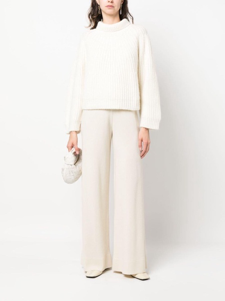 wide-leg cashmere knitted trousers