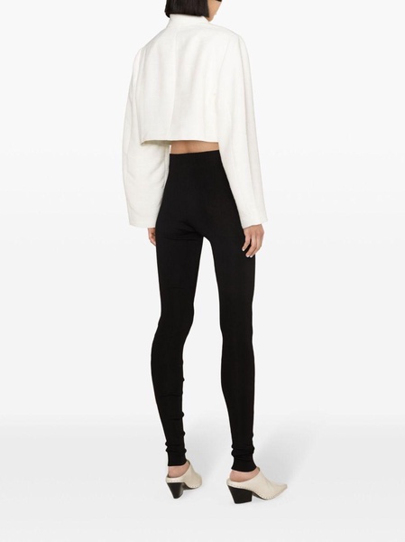 high-waist ribbed-knit leggings