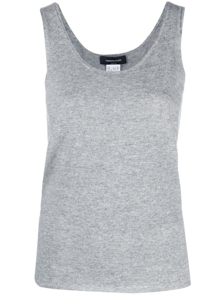 scoop-neck knitted tank top