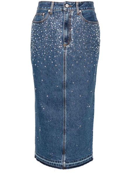 rhinestoned midi pencil skirt