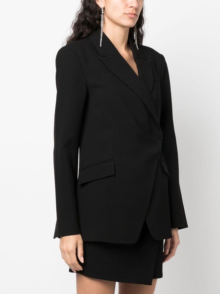 Eva crossover-neck clasp-fastening blazer