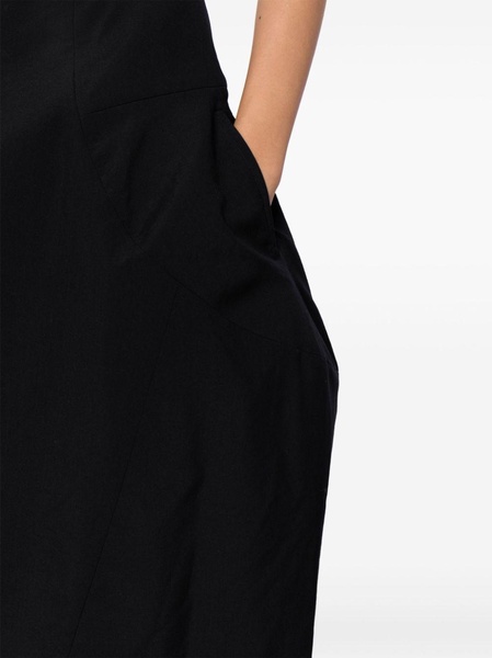 panelled wool midi skirt