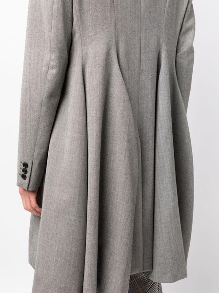 draped single-breasted wool coat