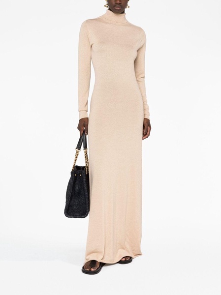 long-sleeve knitted maxi dress