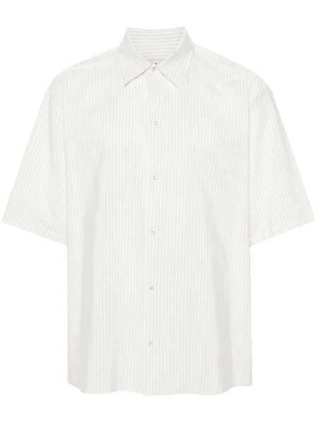 pinstriped silk-blend shirt