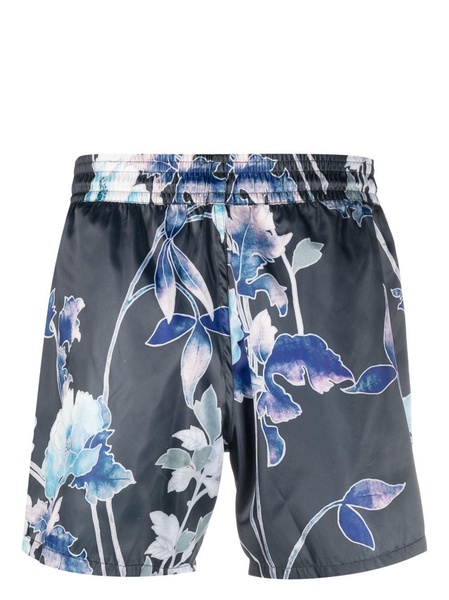 floral-print swim shorts