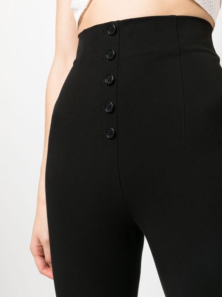 high-waisted stretch-cotton trousers