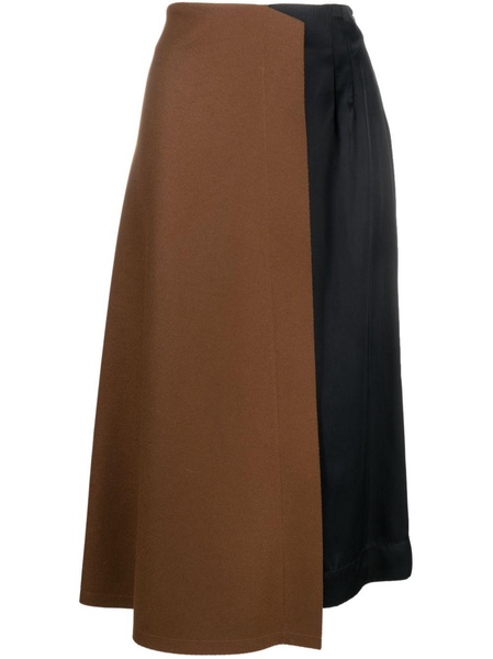 panelled asymmetric midi skirt