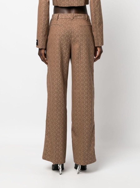 geometric-print straight-leg trousers