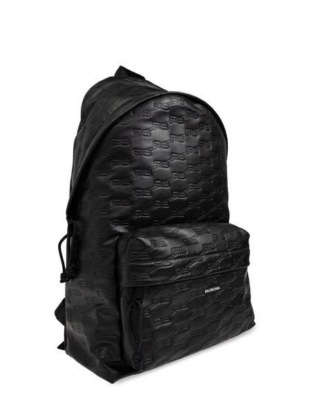 BB logo-embossed leather backpack