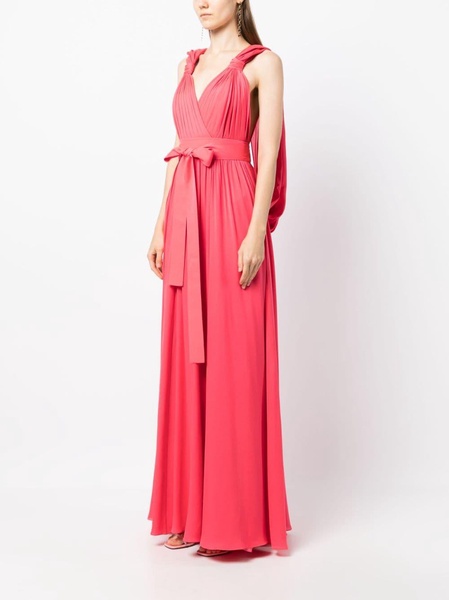 bow-detail double georgette gown