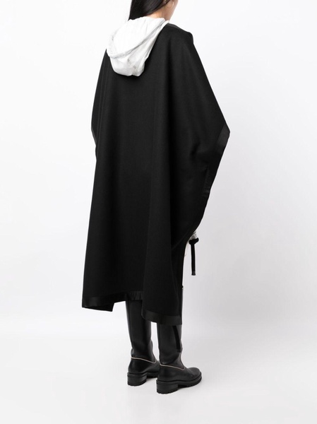 slouch-hood cape-design coat 