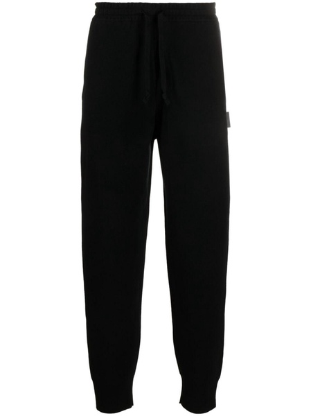 drawstring fine-knit track pants