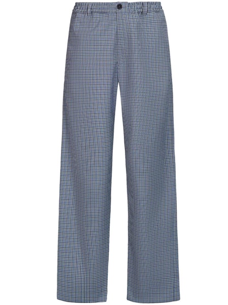 checked wool trousers