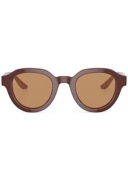 logo-print round-frame sunglasses