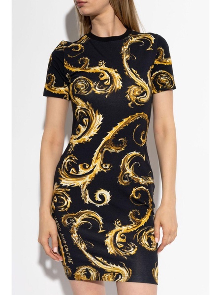 baroque-print t-shirt dress