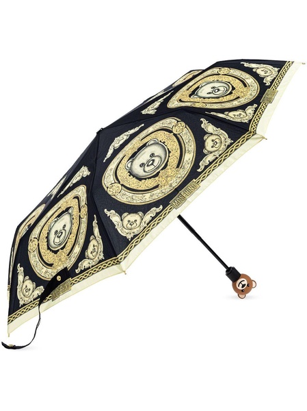 all-over baroque teddy bear print compact umbrella