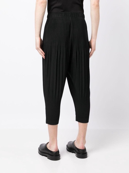 plissé cropped drop-crotch trousers