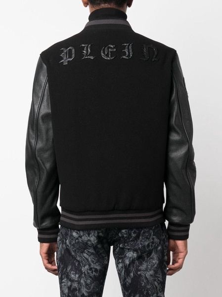 Gothic Plein logo-appliqué varsity jacket