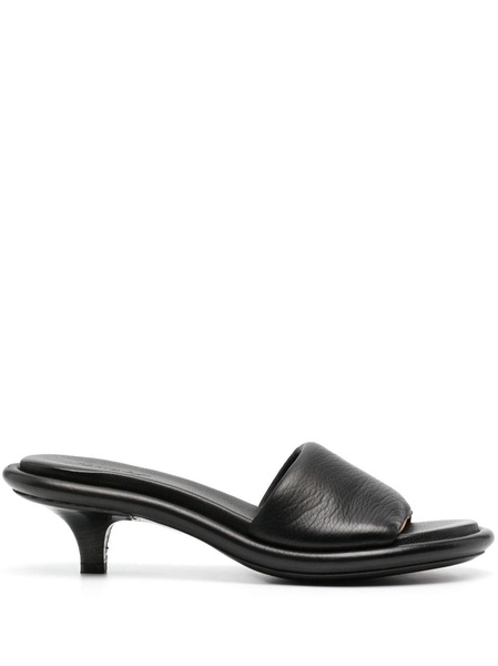 open-toe leather mules