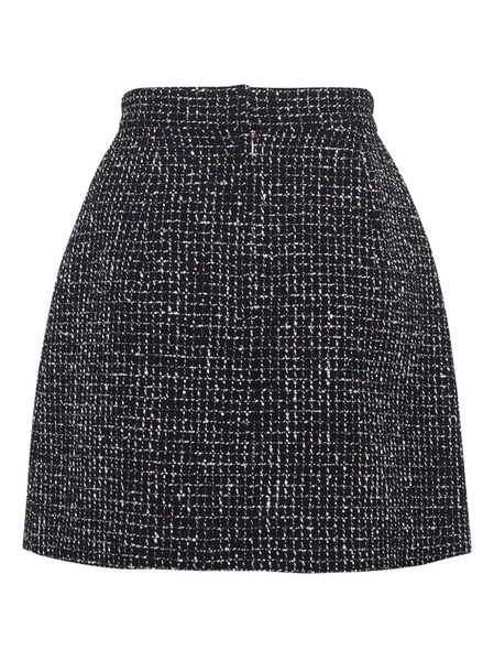 double-breasted tweed skirt