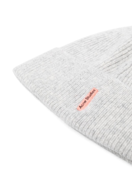 ribbed-knit wool-cashmere beanie