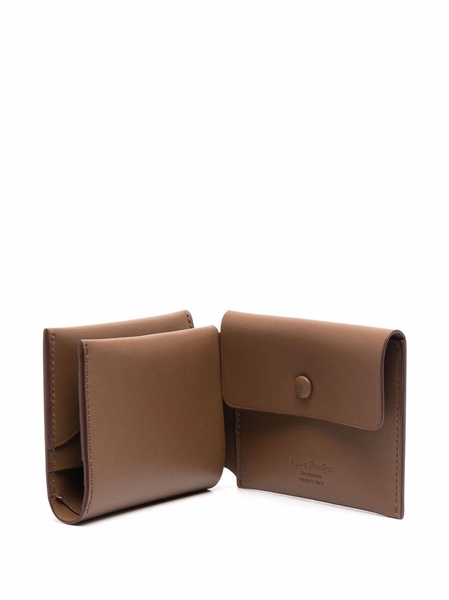 grained-effect trifold wallet