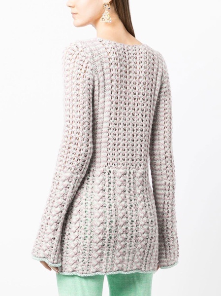 textured cable-knit jumper