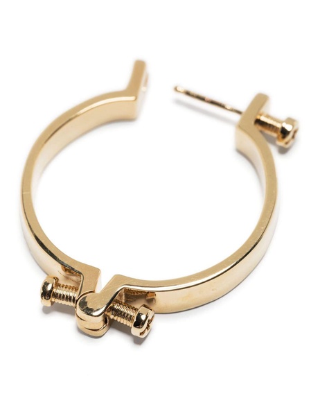 screw-motif hoop earrings