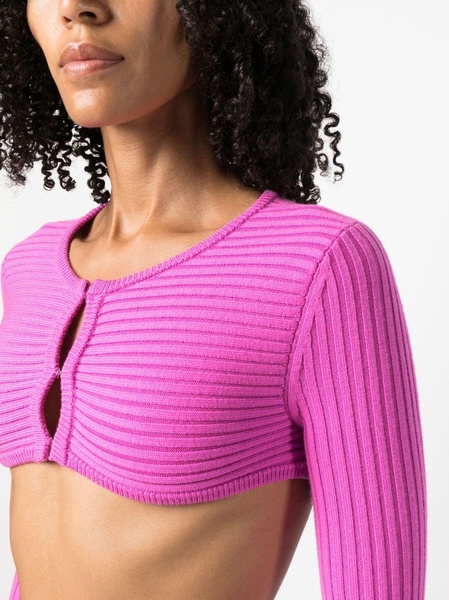 ribbed-knit cropped top