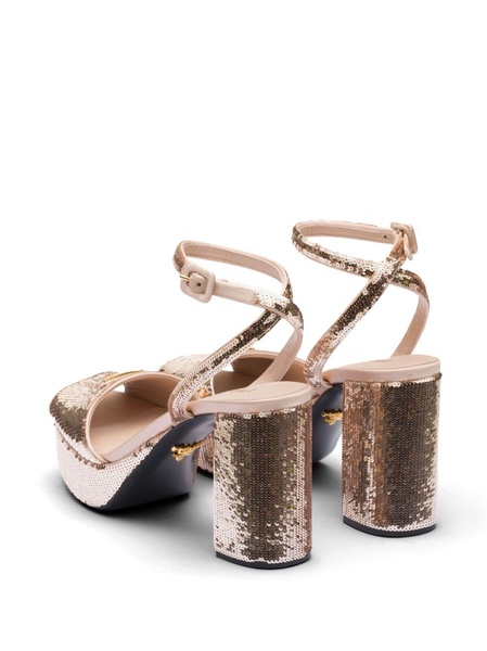 PRADA 95 SEQUIN BLOCK HEEL PLATFORM SANDAL