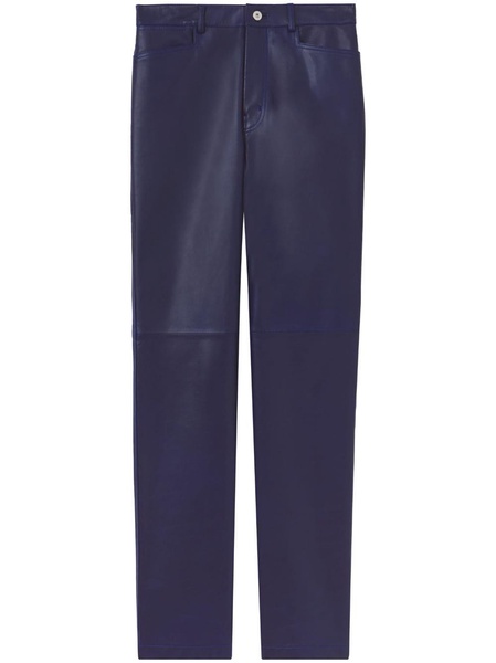 leather straight-leg trousers 